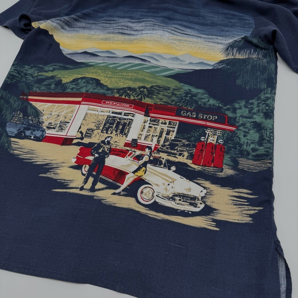 Vintage Natural Issue Men's James Dean-esque Gas Station Shirt Hawaiian Retro - Picture 8 of 11